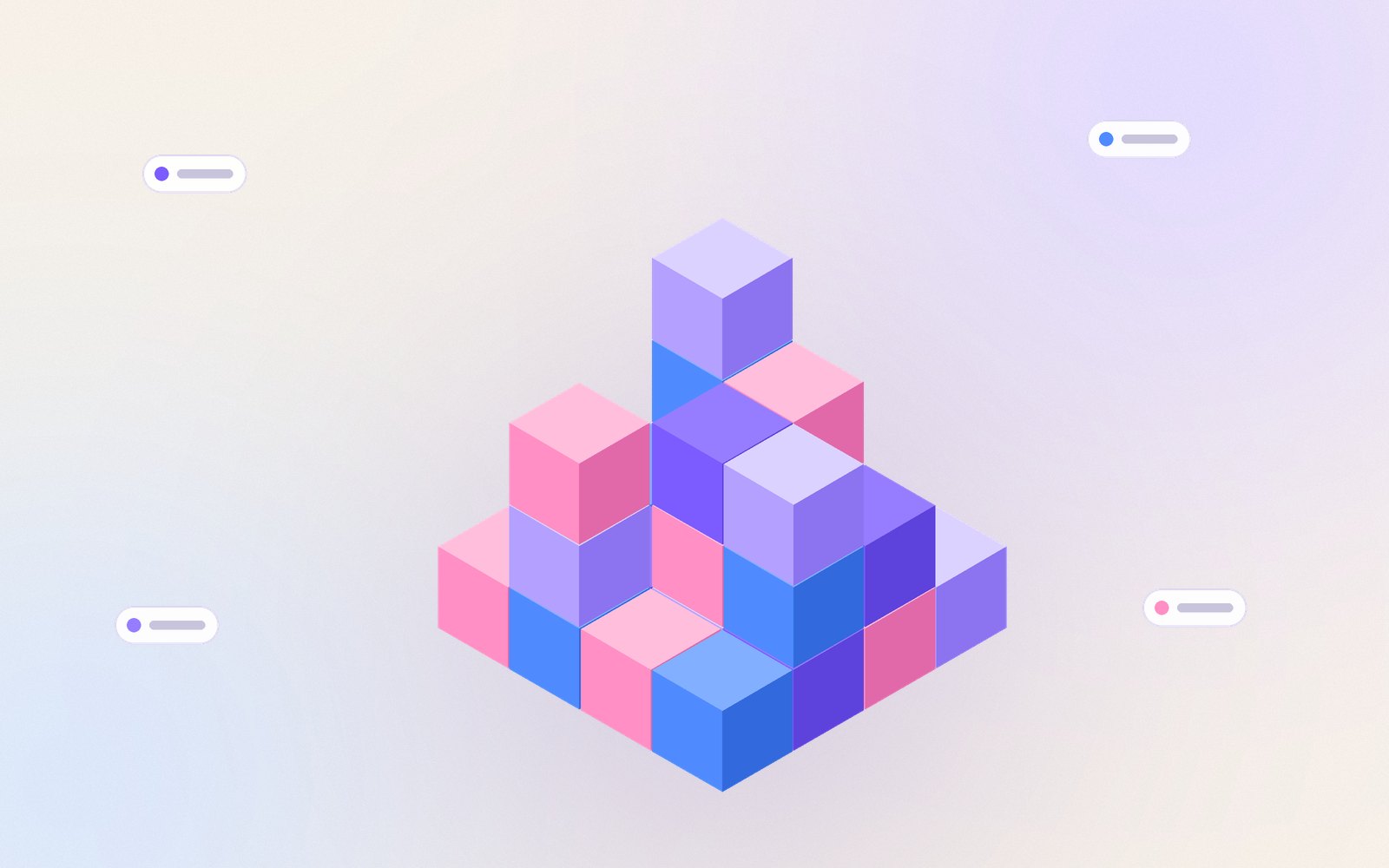 Abstract illustration: isometric building blocks