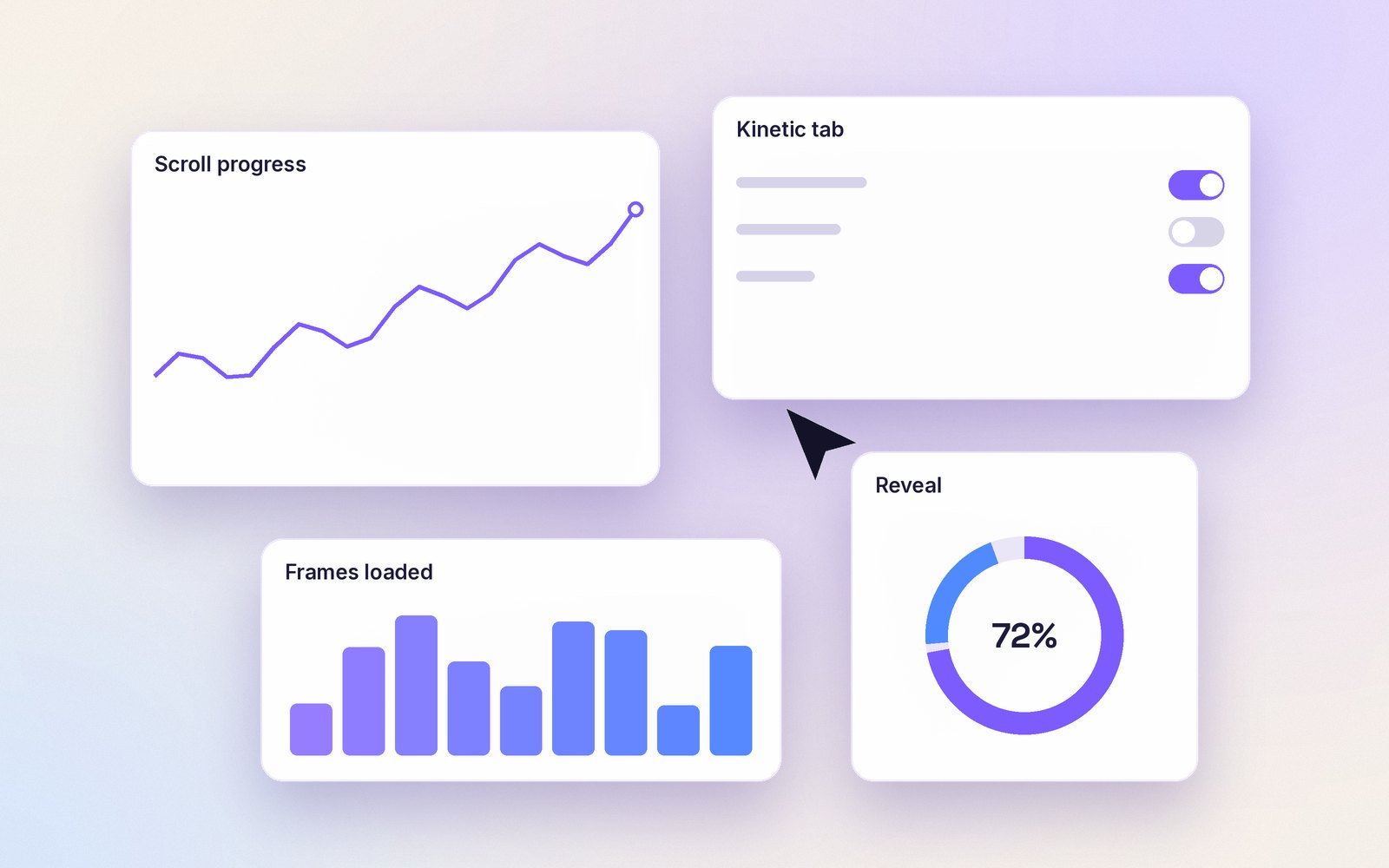Abstract illustration: floating interface panels