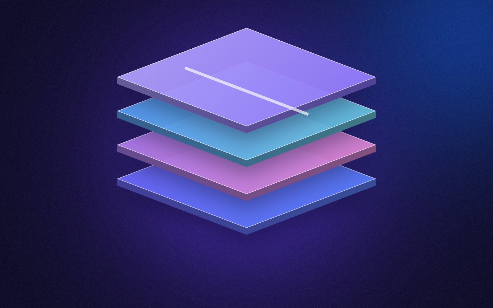 Abstract illustration: stacked glass layers
