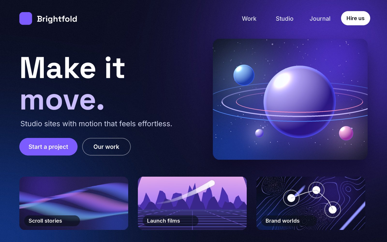 The finished landing page design